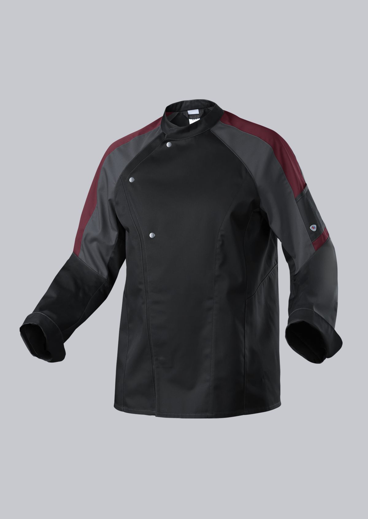 1533-435-3580_BP® Light men's chef's jacket_black/grey/barolo_Cover Image