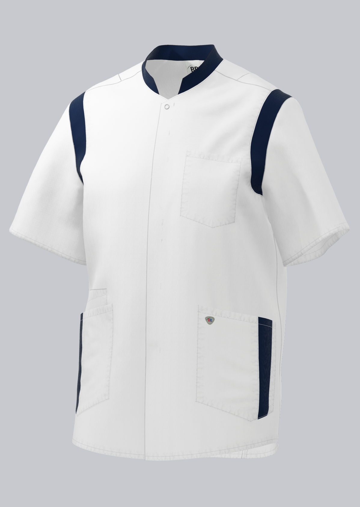 1711-684-2110_BP® Stretch men's tunic_white/night blue_Cover Image