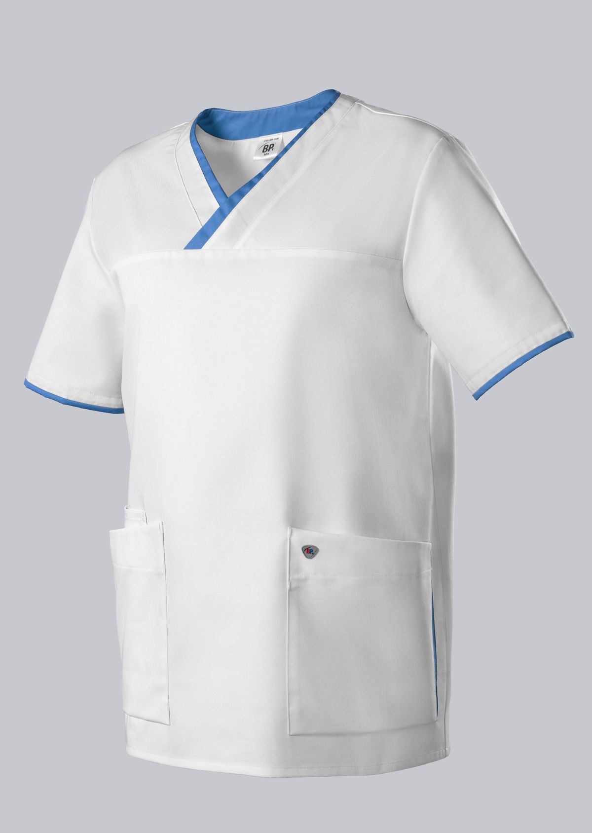 1701-485-2106_BP® Unisex slip-on tunic_white/azure blue_Cover Image