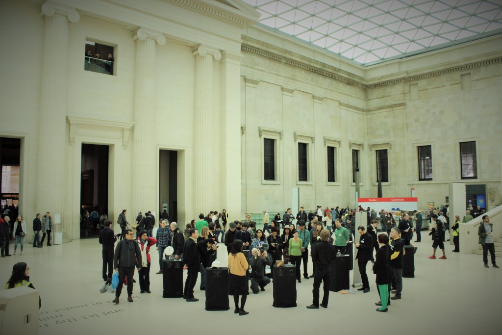 Visitors browse the exhibition, in situ at the British Museum - photo by London Mexico Solidarity